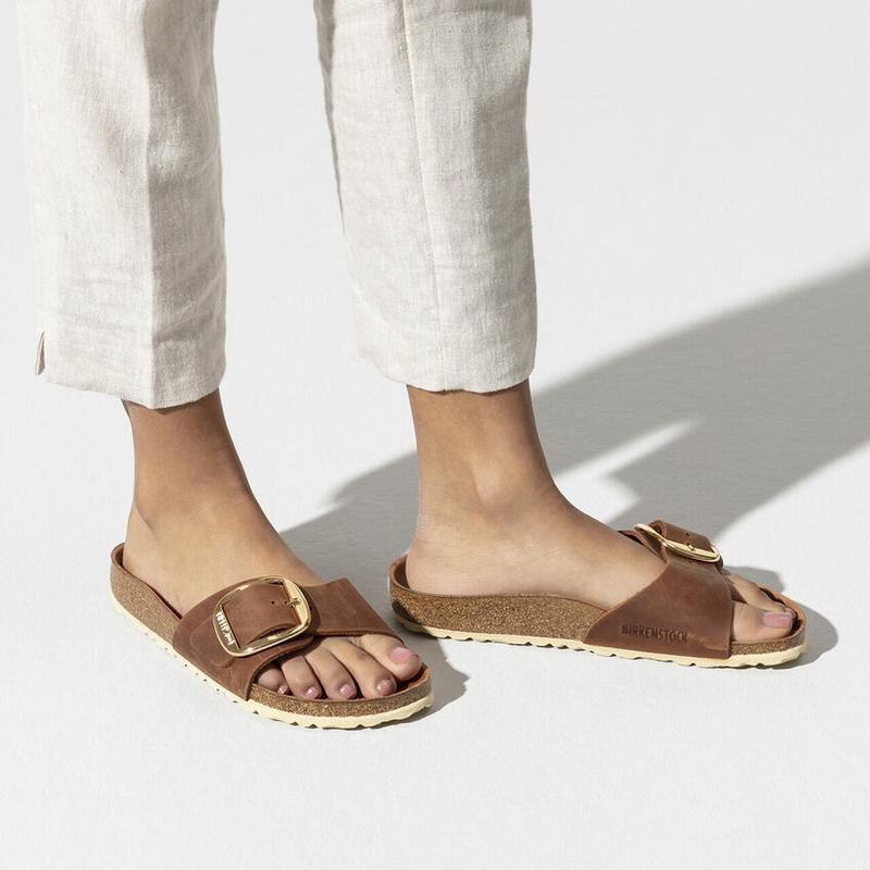 Birkenstock Big Přezkou Oiled Læder Madrid Dame Brune | DK 415FDN